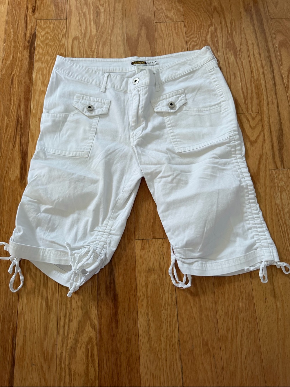 Southpole White Women's Cargo Drawstring Shorts